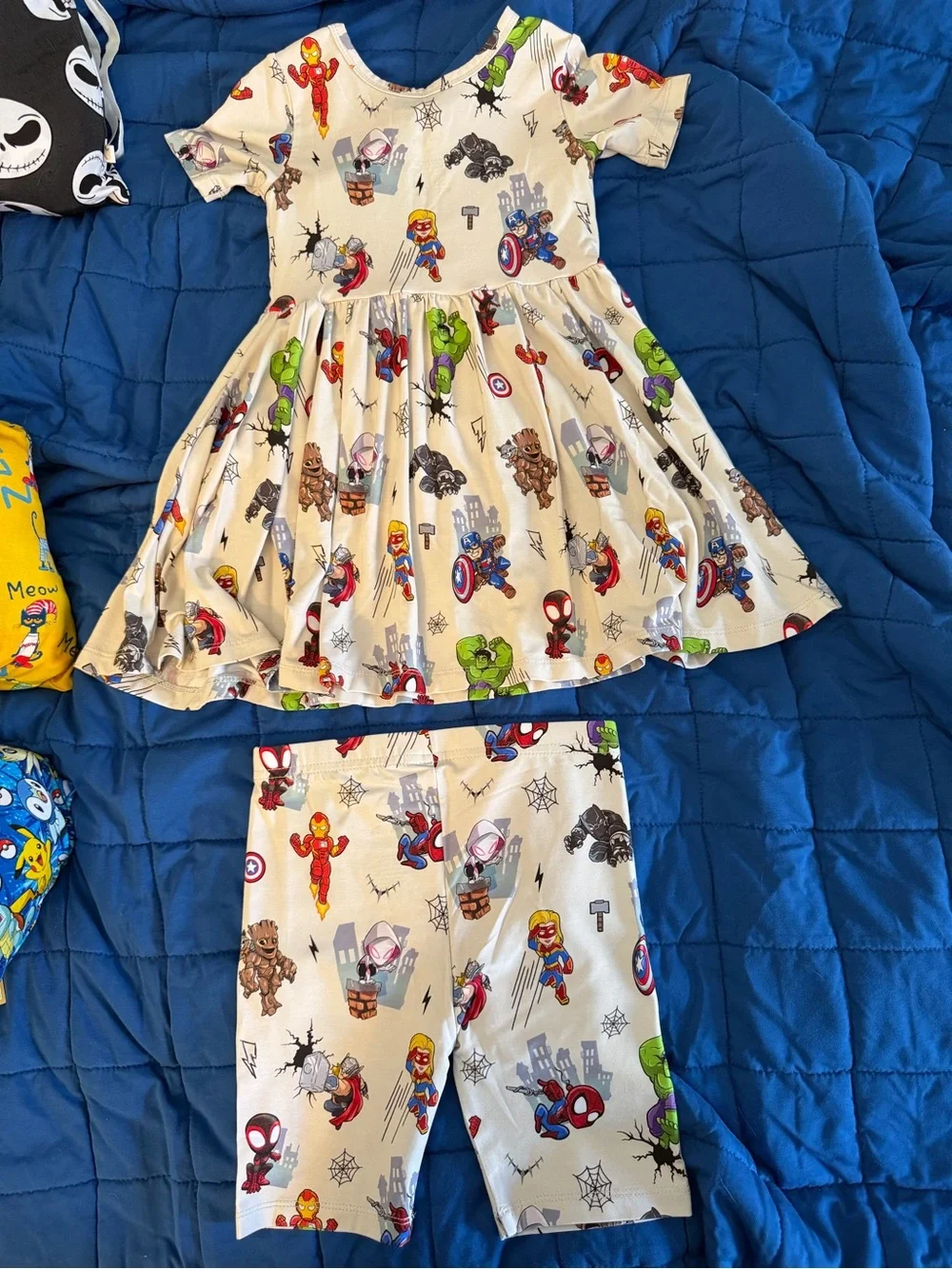 Lama Littles Marvel Superheroes Peplum Set 4T PLAY for Faint Spot